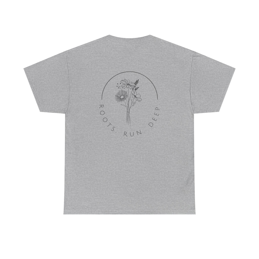 Appalachian Archives Tee with Deer Skull & "Roots Run Deep" Floral Back Design