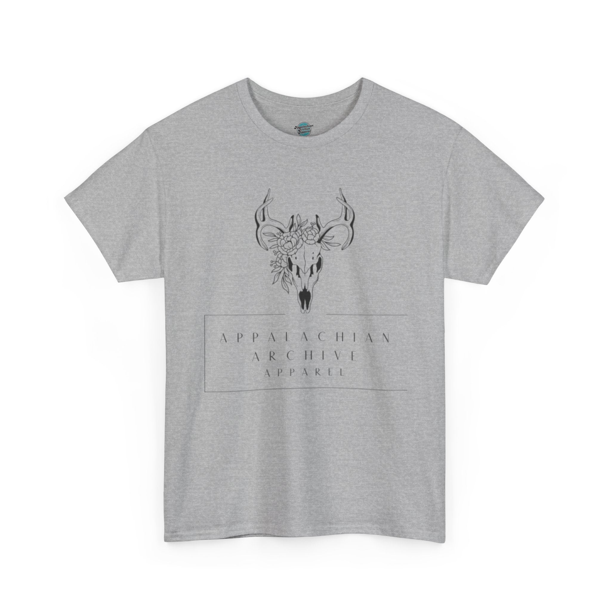 Appalachian Archives Tee with Deer Skull & "Roots Run Deep" Floral Back Design