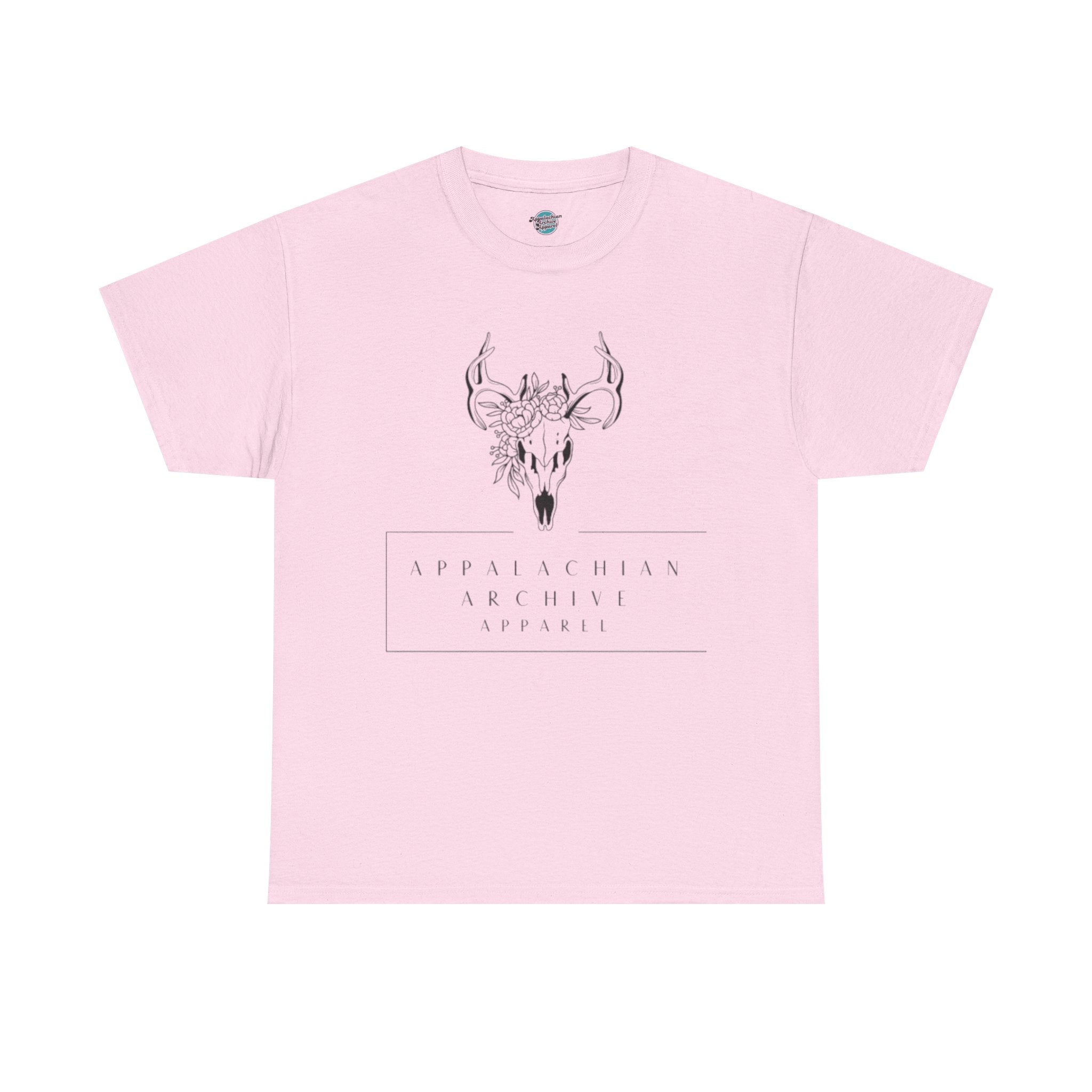 Appalachian Archives Tee with Deer Skull & "Roots Run Deep" Floral Back Design
