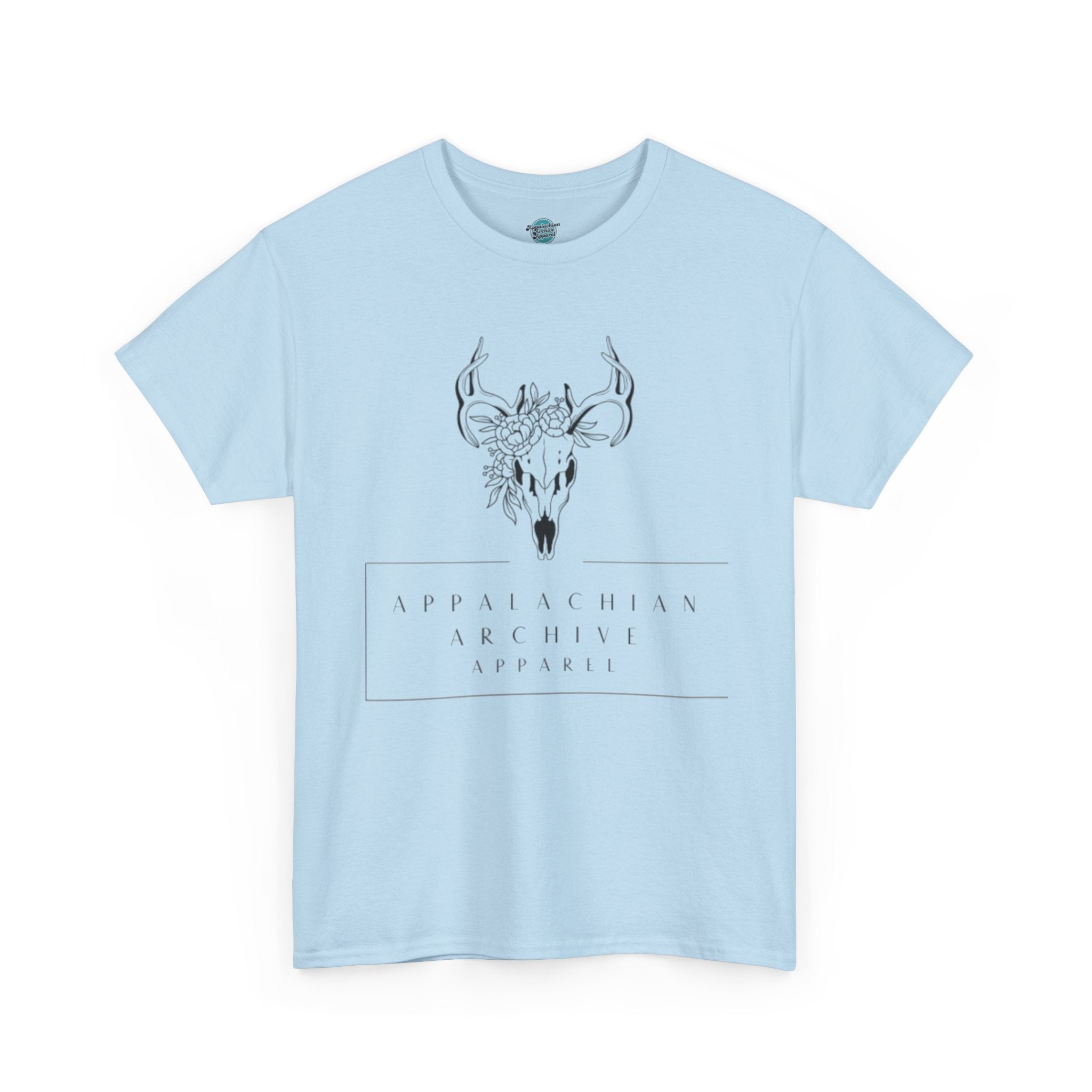 Appalachian Archives Tee with Deer Skull & "Roots Run Deep" Floral Back Design