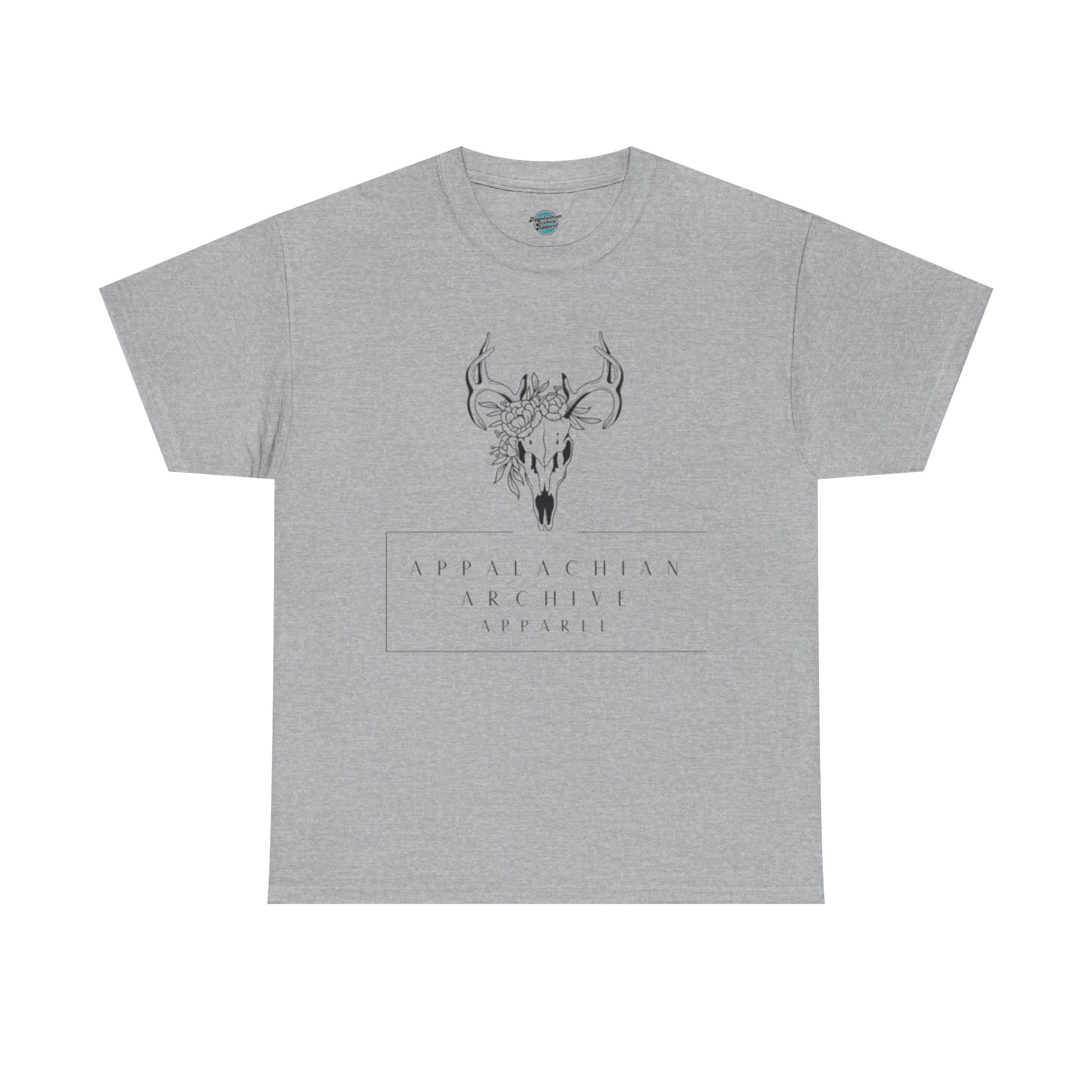 Appalachian Archives Tee with Deer Skull & "Roots Run Deep" Floral Back Design
