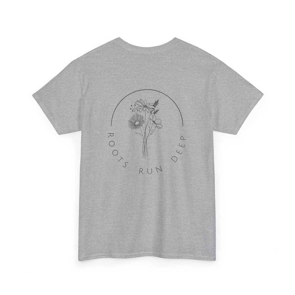 Appalachian Archives Tee with Deer Skull & "Roots Run Deep" Floral Back Design