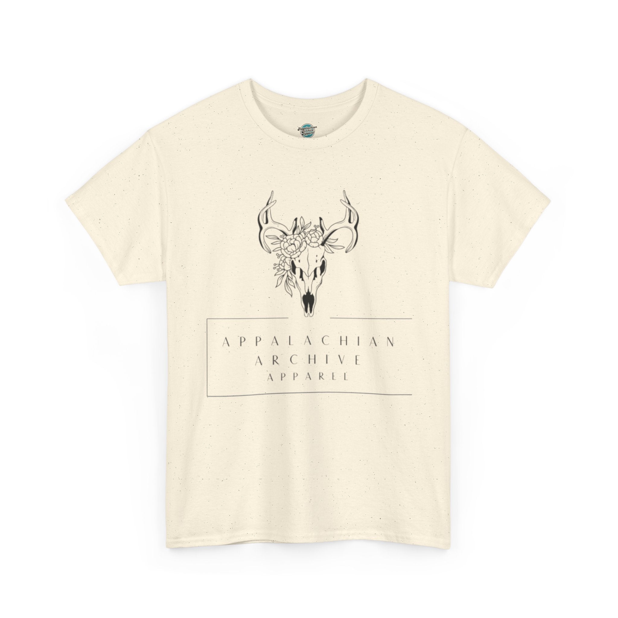 Appalachian Archives Tee with Deer Skull & "Roots Run Deep" Floral Back Design