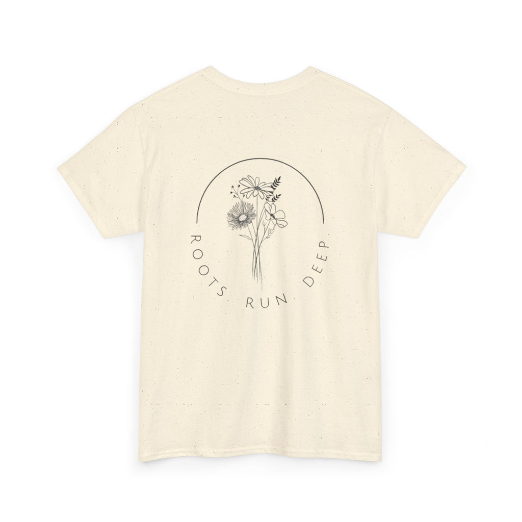 Appalachian Archives Tee with Deer Skull & "Roots Run Deep" Floral Back Design