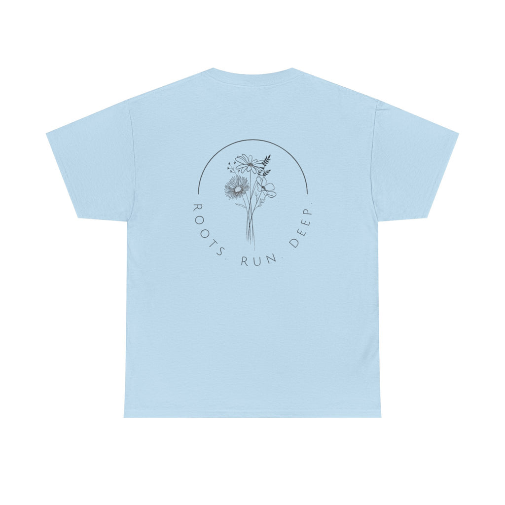 Appalachian Archives Tee with Deer Skull & "Roots Run Deep" Floral Back Design